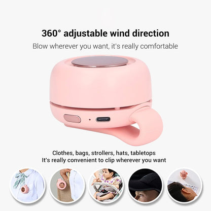 Portable Silent Mini Bladeless Electric Fan, Adjustable 3-Speed Suspended Waist Fans, Rechargeable Rotating Body Fan, Suitable for Outdoor & Travel & Office, Travel Accessories, Gift (White)